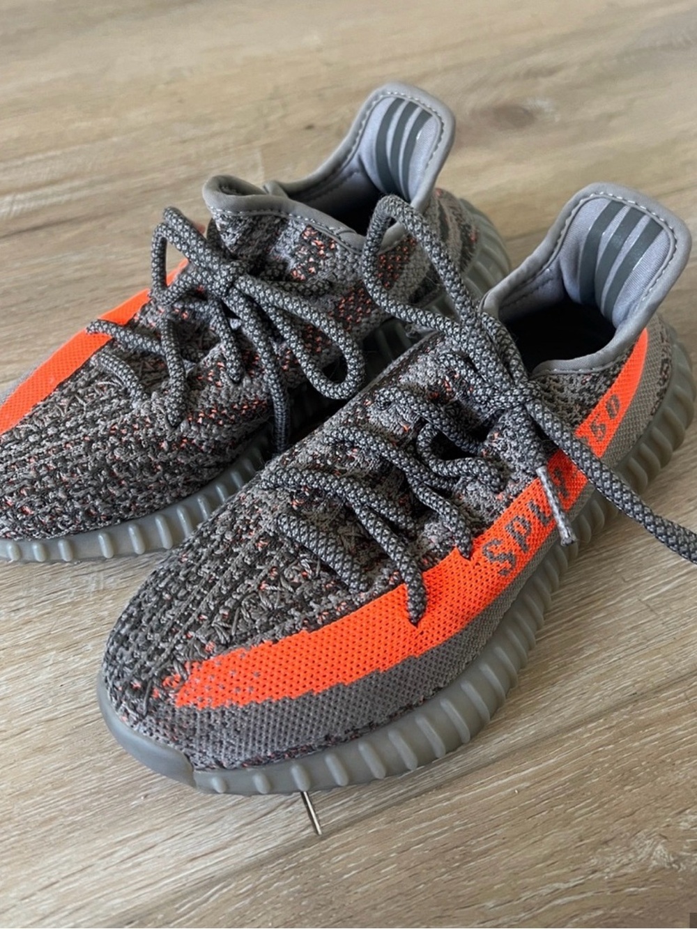 adidas Kids Gray and Orange Slip-On Sneakers